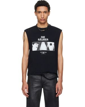 HYACYN Eet 'Die Raeuber' Cotton Distressed Tank Top - Black