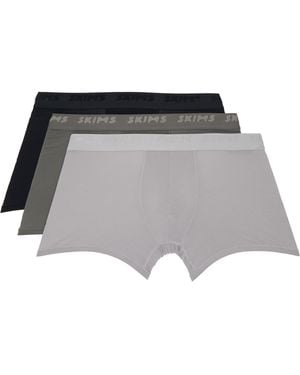 Skims Three-Pack Stretch 3 Boxer Briefs - Grey