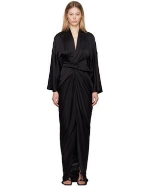 Rick Owens Porterville ラップ マキシドレス - ブラック