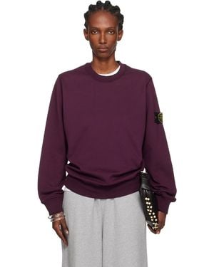 Stone Island パープル 6100060 Organic Cotton Fleece スウェットシャツ