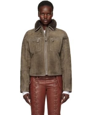 Saks Potts Taupe Felix Shearling Jacket - Brown