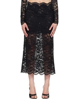 Rabanne Lace Midi Skirt - Black