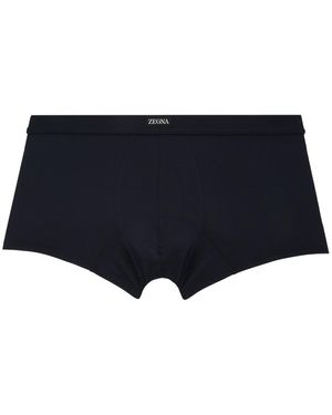 ZEGNA ネイビー ロゴパッチ ボクサーブリーフ - ブルー