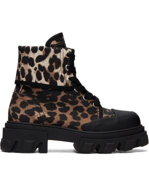 Ganni Bottes Trail Brun Et Noir