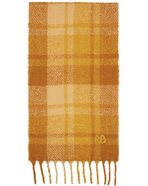 Ruslan Baginskiy Check Print Scarf - Yellow