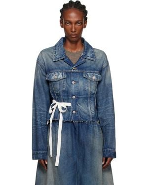 MM6 by Maison Martin Margiela Cropped Denim Jacket - Blue