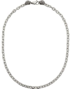 Emanuele Bicocchi Link Chain Skull Necklace - Metallic