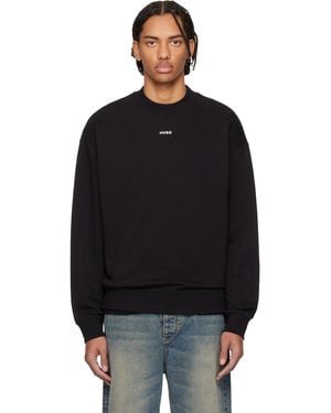 HUGO Logo Detail Relaxed-Fit Sweatshirt - Black
