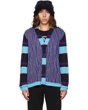 Anna Sui Ssense Exclusive Stripe Cardigan - Blue