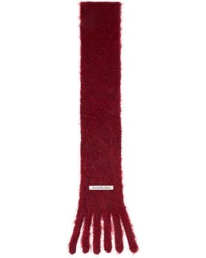 Acne Studios Skinny Logo Scarf - Red