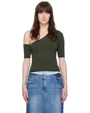 Juun.J One-Shoulder T-Shirt - Black