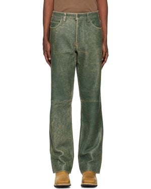 Guess Crackle Leather Pants - Green