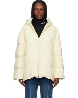 Jil Sander オフホワイト キルティング ダウンジャケット - ナチュラル