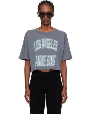 Anine Bing Johnny Cropped T-Shirt - Blue