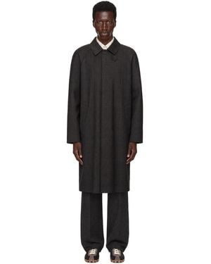 DUNST H-Line Wool Mac Coat - Black