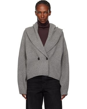 TOTEME Shawl-Lapel Cardigan - Grey