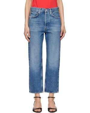 Agolde 90's Crop Mid Rise Straight Jeans - Blue