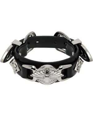 Toga Double Buckle Bangle Bracelet - Black