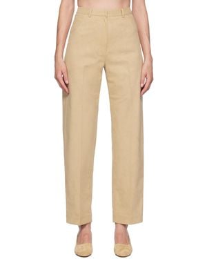 GIA STUDIOS Cocoon Faux-Leather Trousers - Natural