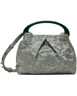 DRIES VAN NOTEN*お目が高い*ペトロール ブルー ピローバッグ DRIES VAN NOTEN*お目が高い*ペトロール ブルー ピローバッグ