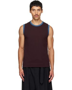 Dries Van Noten Brugundy Cotton Tank Top - Purple