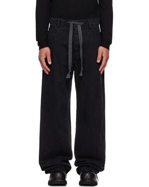 A Diciannoveventitre Washed Oversized Jeans - Black