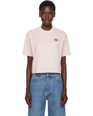 Burberry ピンク クロップド コットン Tシャツ - ブルー