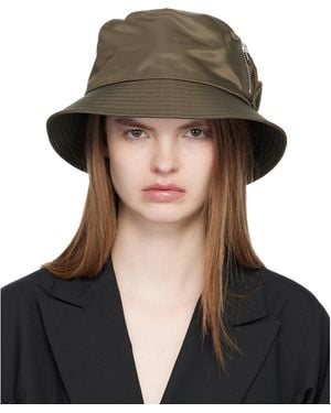 Sacai Khaki Single Brim Pocket Bucket Hat - Black