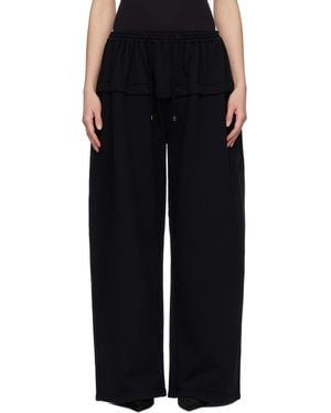 Alaïa Peplum Fleece Lounge Trousers - Black