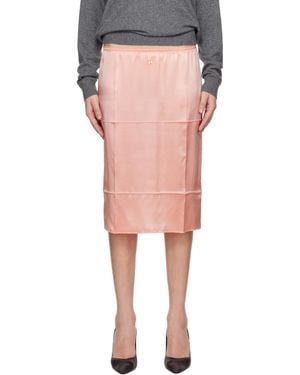 Commission Creased Slip Midi Skirt - Black