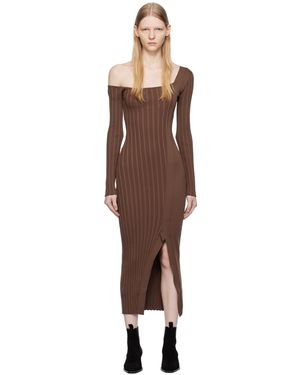 Elleme Robe Midi Asymétrique Brune - Noir