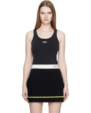 CASABLANCA Corrosion Ribbed Tank Top - Black