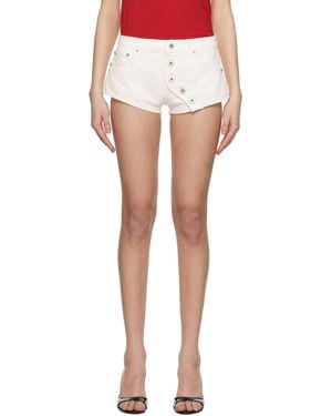 Jean Paul Gaultier オフホワイト 'The Buttoned' デニムショートパンツ - ブラック