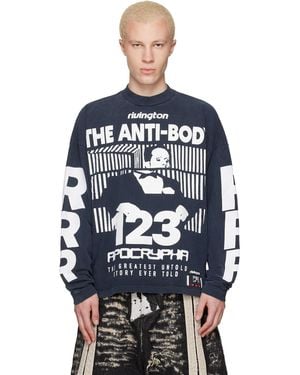 RIVINGTON roi Rebis 'The Anti-Body' Vintage Long Sleeve T-Shirt - Blue