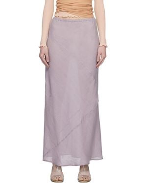 Baserange Fine Linen Larva Maxi Skirt - Purple
