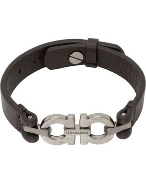 Ferragamo Double Gancini Bracelet - Black