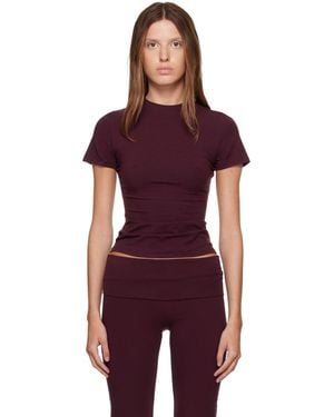 Skims Burgundy Cotton Jersey T-Shirt - Purple