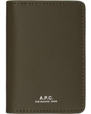 A.P.C. Khaki Stefan Card Holder - Green
