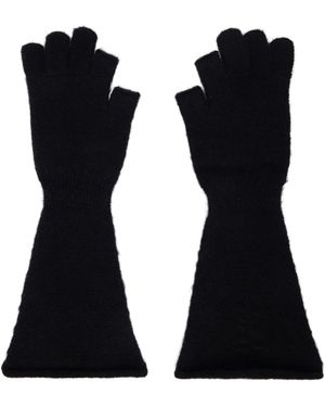 Rick Owens Porterville Alpaca Knit Gloves - Black