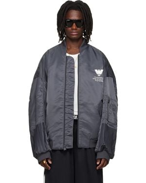 Willy Chavarria Adidas Originals Edition Satin Bomber Jacket - Blue