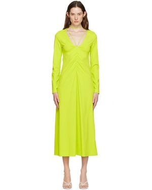 Saks Potts Green Nikola Midi Dress - Yellow