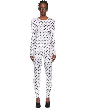 Marine Serre Recycled Jersey Moon Catsuit - Black