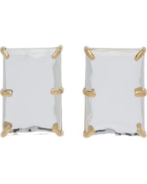 Acne Studios Boucles D'Oreilles À Pierre À Effet Miroir - Blanc