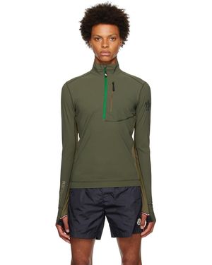 Moncler Pull vert à demi-glissière - Noir