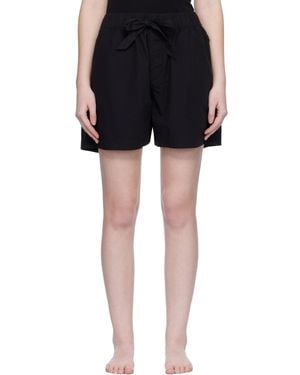 Tekla Poplin Pyjama Shorts - Black