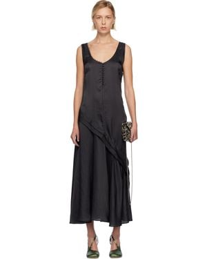 Dries Van Noten Striped Midi Dress - Black