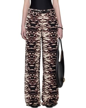 Tory Burch Jacquard Wide Leg Pants - Black