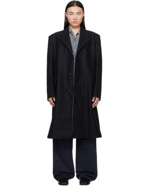 MM6 by Maison Margiela Wool Felt Single-Breasted Coat - Black