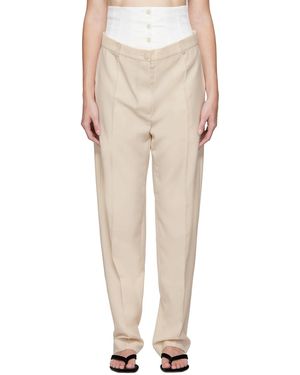 OLENICH Pantalon À Empiècement De Style Corset - Neutre