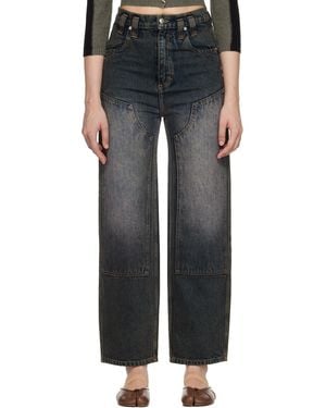 Eckhaus Latta Double Knee Baggy Jeans - Black